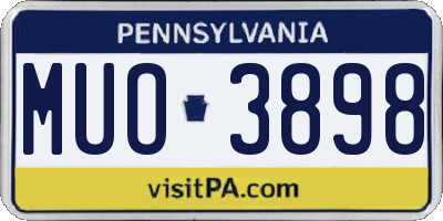 PA license plate MUO3898