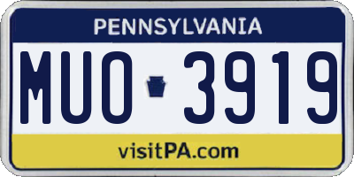PA license plate MUO3919