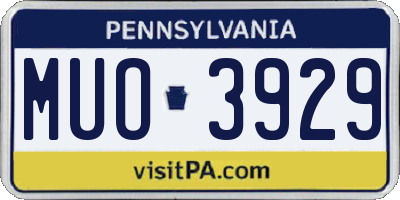 PA license plate MUO3929