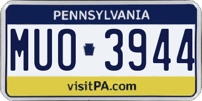 PA license plate MUO3944