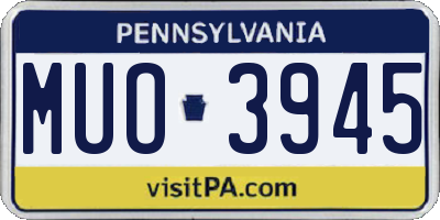 PA license plate MUO3945