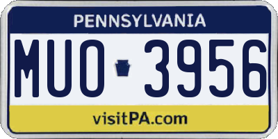 PA license plate MUO3956