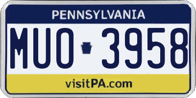 PA license plate MUO3958