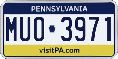PA license plate MUO3971