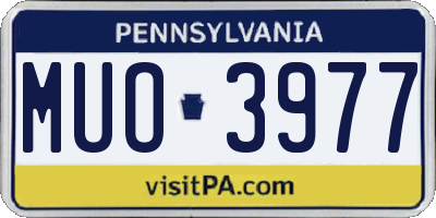 PA license plate MUO3977