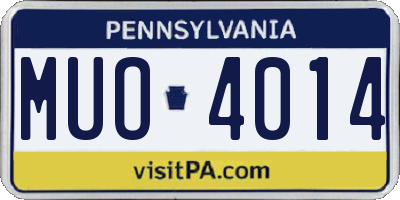 PA license plate MUO4014
