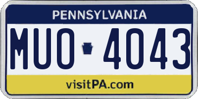 PA license plate MUO4043