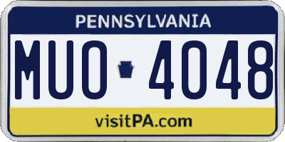 PA license plate MUO4048