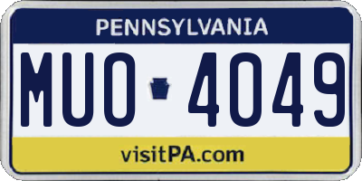 PA license plate MUO4049