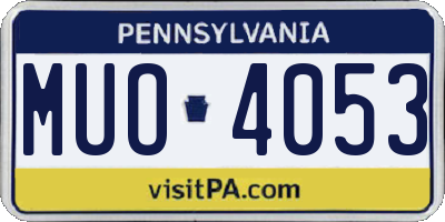 PA license plate MUO4053