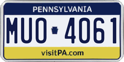 PA license plate MUO4061