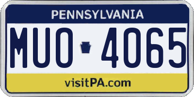 PA license plate MUO4065