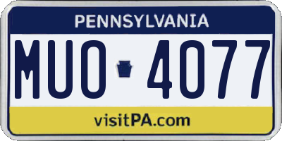 PA license plate MUO4077
