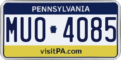PA license plate MUO4085