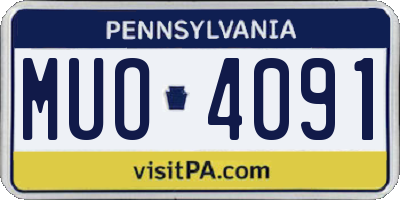 PA license plate MUO4091