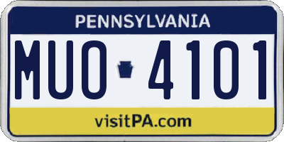 PA license plate MUO4101