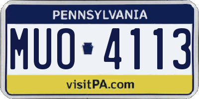 PA license plate MUO4113