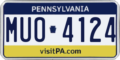 PA license plate MUO4124