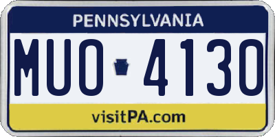 PA license plate MUO4130