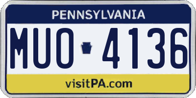 PA license plate MUO4136