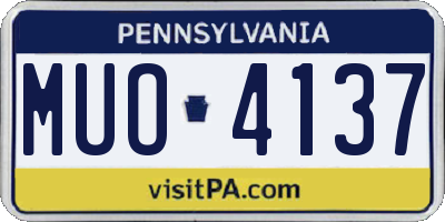 PA license plate MUO4137