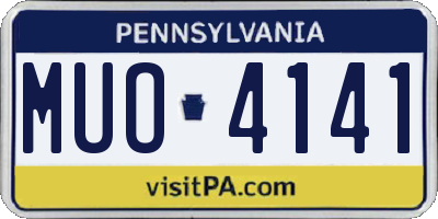 PA license plate MUO4141