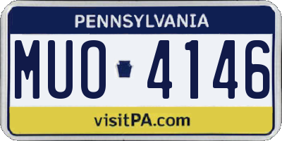 PA license plate MUO4146