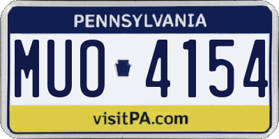 PA license plate MUO4154