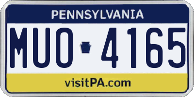 PA license plate MUO4165