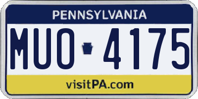 PA license plate MUO4175