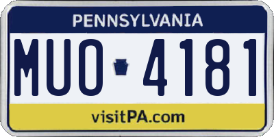 PA license plate MUO4181