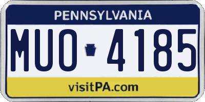 PA license plate MUO4185
