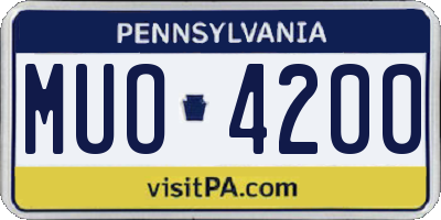 PA license plate MUO4200