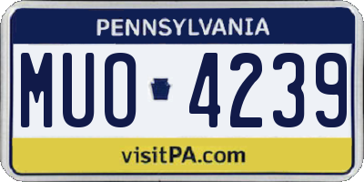 PA license plate MUO4239