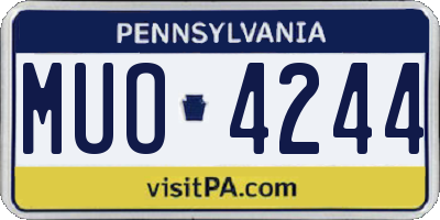 PA license plate MUO4244
