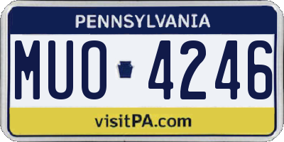 PA license plate MUO4246