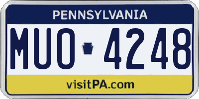 PA license plate MUO4248