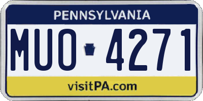 PA license plate MUO4271