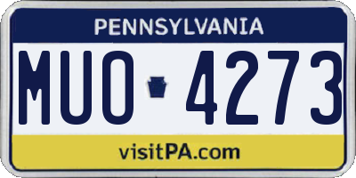 PA license plate MUO4273