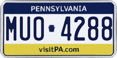 PA license plate MUO4288