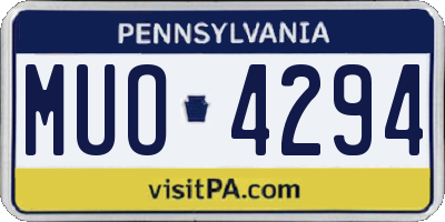 PA license plate MUO4294