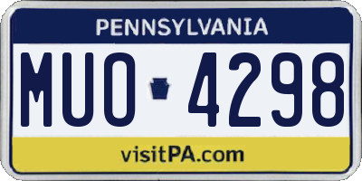 PA license plate MUO4298
