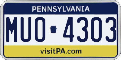 PA license plate MUO4303