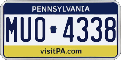 PA license plate MUO4338