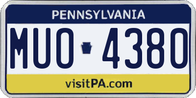 PA license plate MUO4380