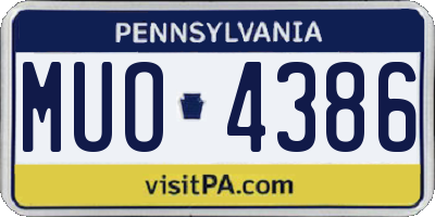 PA license plate MUO4386