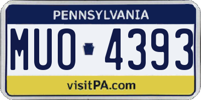 PA license plate MUO4393