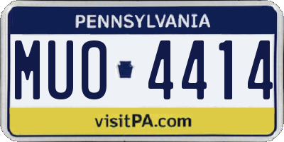 PA license plate MUO4414