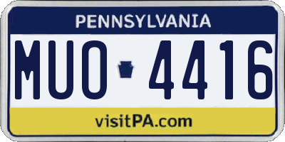 PA license plate MUO4416