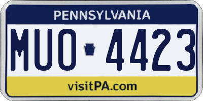PA license plate MUO4423